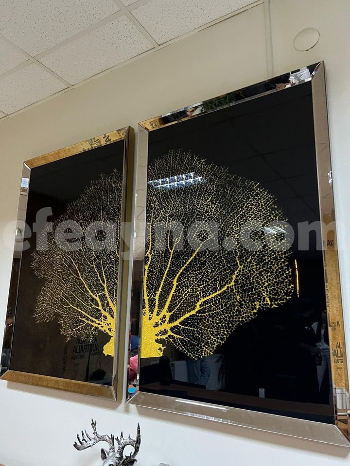 MERCAN 2'Lİ BRONZ AYNA TABLO SETİ 40X60