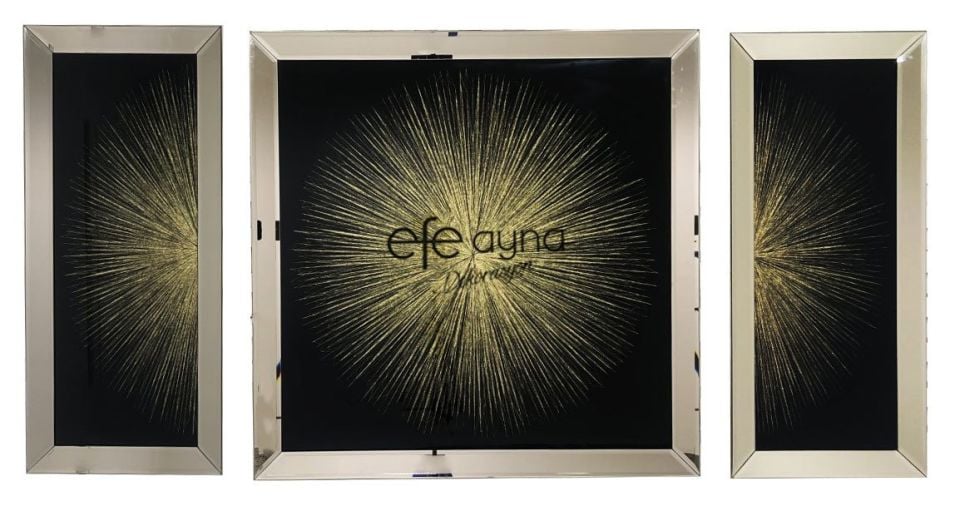 ATOM 3'LÜ BRONZ AYNA TABLO SETİ