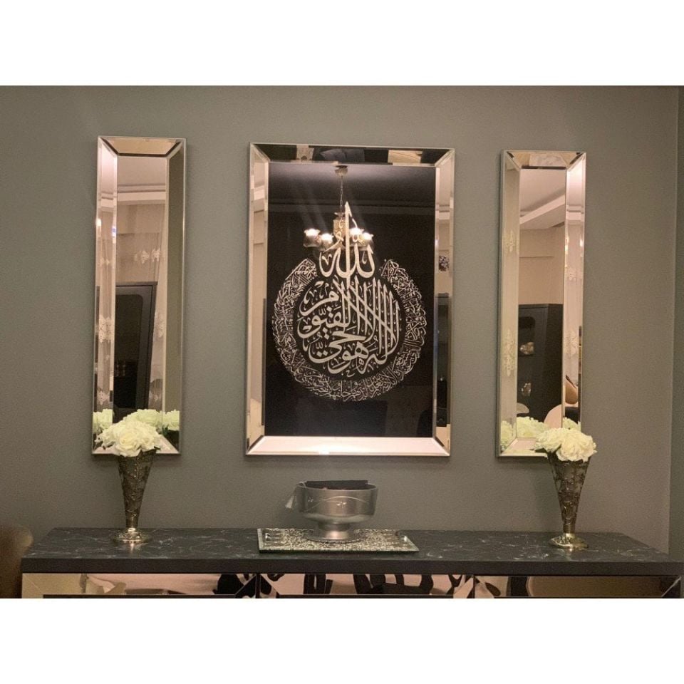AYET-EL KÜRSİ GÜMÜŞ AYNA TABLO SETİ