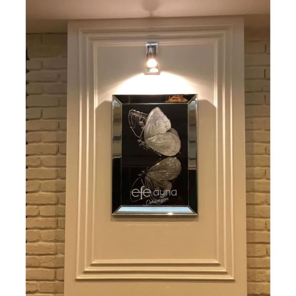 KELEBEK GÜMÜŞ AYNA TABLO 40X60