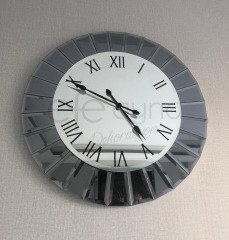 ÇİZGİ- FÜME AYNA DUVAR SAATİ 70CM