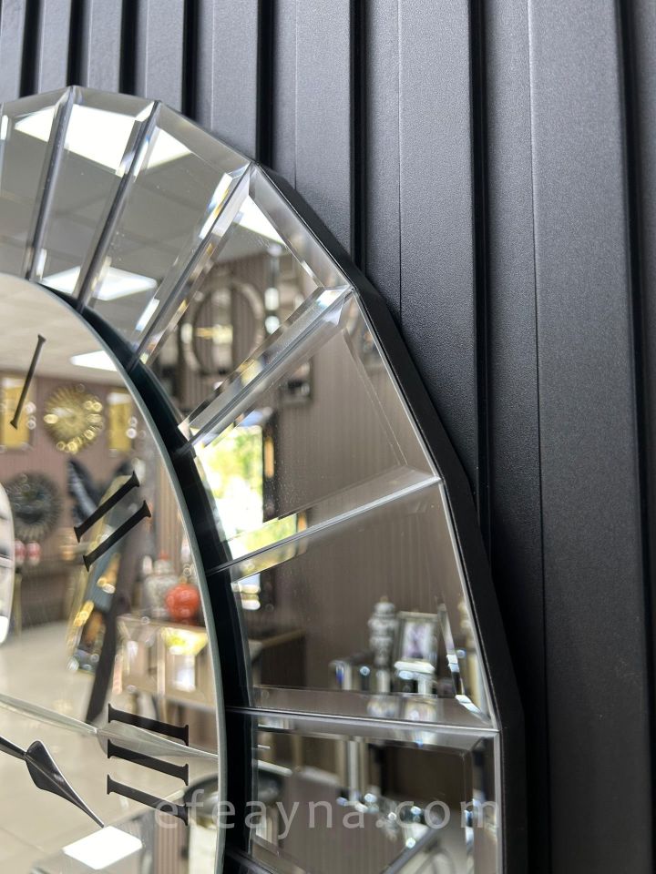 ÇİZGİ- FÜME AYNA DUVAR SAATİ 70CM