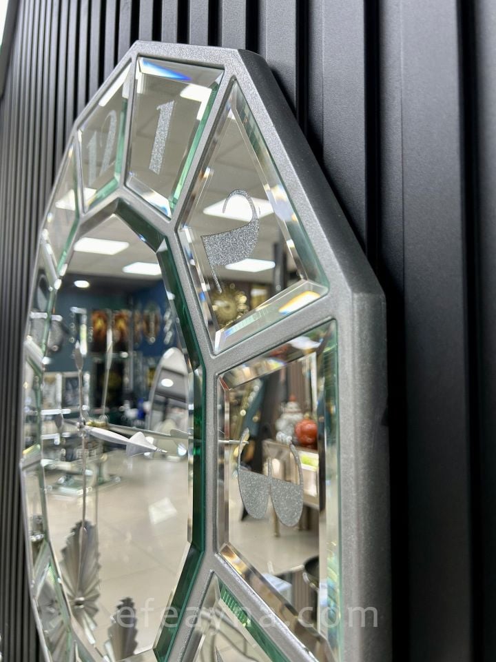 ONİKİGEN-GÜMÜŞ AYNA DUVAR SAATİ 70CM