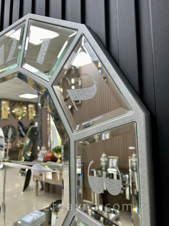 ONİKİGEN-GÜMÜŞ AYNA DUVAR SAATİ 70CM