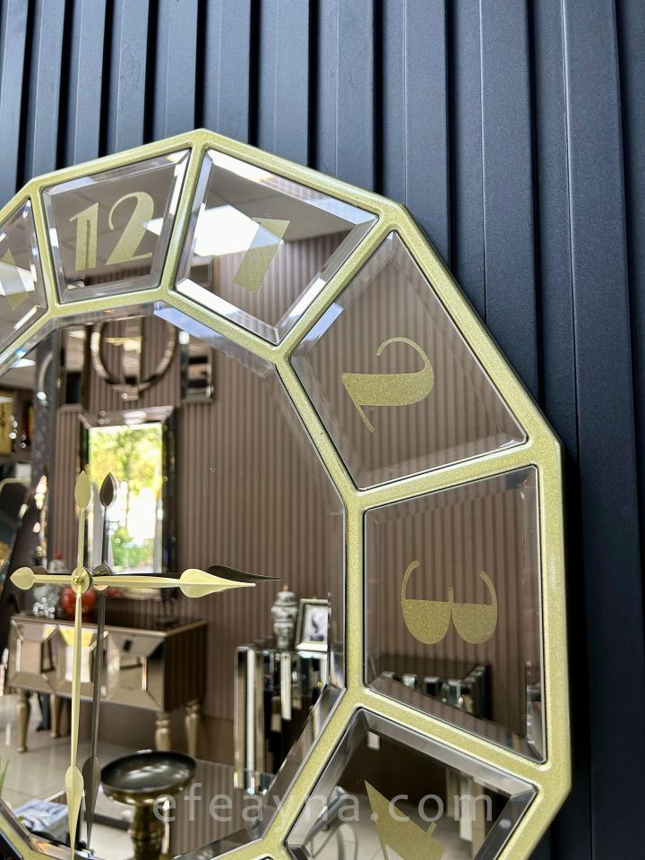 ONİKİGEN-BRONZ AYNA DUVAR SAATİ 70CM