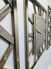 X MODEL -3'LÜ BRONZ AYNA SAAT SETİ