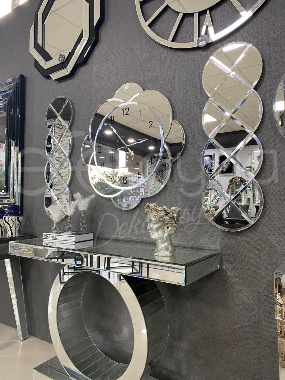 PAPATYA-3'LÜ GÜMÜŞ DUVAR SAAT SETİ