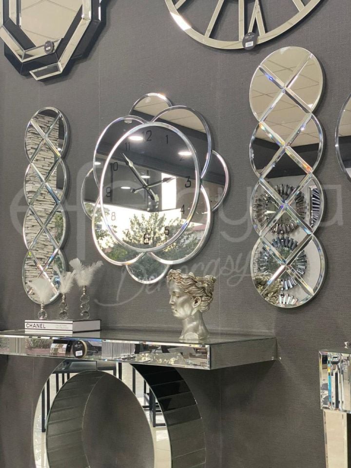 PAPATYA-3'LÜ GÜMÜŞ DUVAR SAAT SETİ