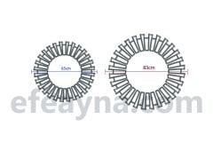 PİYANO-GÜMÜŞ AYNA DUVAR SAATİ 65cm