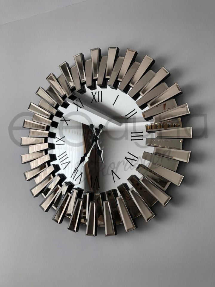 PİYANO-BRONZ AYNA DUVAR SAATİ