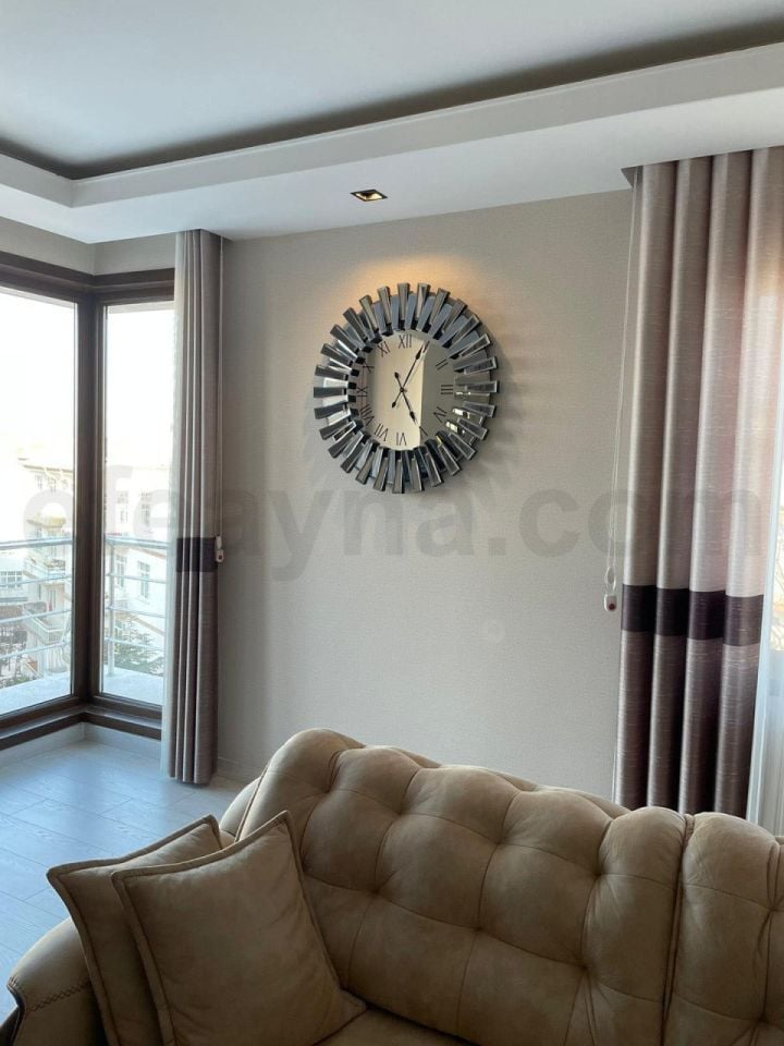 PİYANO-FÜME AYNA DUVAR SAATİ