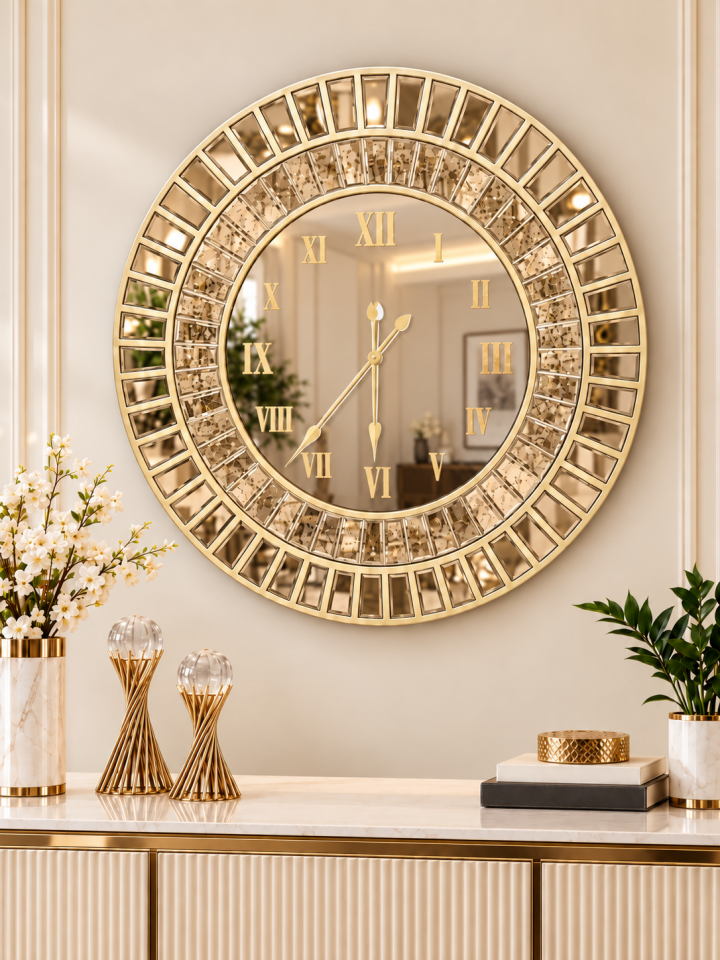 ANTİK-BRONZ DUVAR SAATİ 80CM