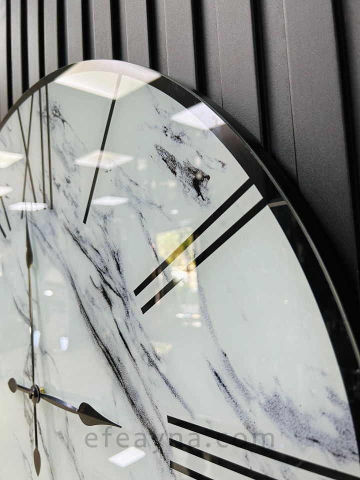 MERMER-SİYAH & BEYAZ DUVAR SAATİ 70CM