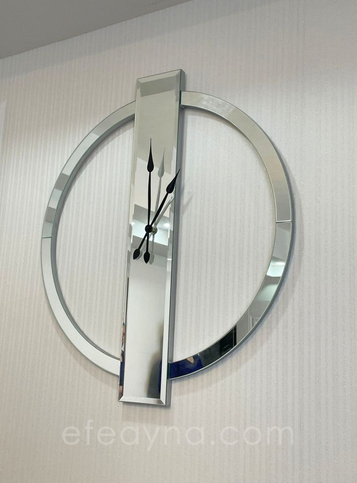YÜZÜK-GÜMÜŞ AYNA DUVAR SAATİ 70x80CM