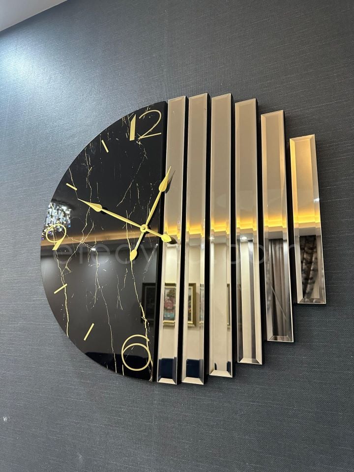 RİTMİK-BRONZ AYNA DUVAR SAATİ 70CM
