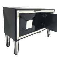 BOMBE KAPAKLI SİYAH AYNA DRESUAR