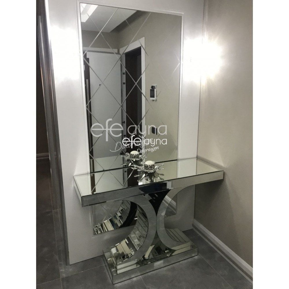 C AYAKLI GÜMÜŞ AYNA DRESUAR