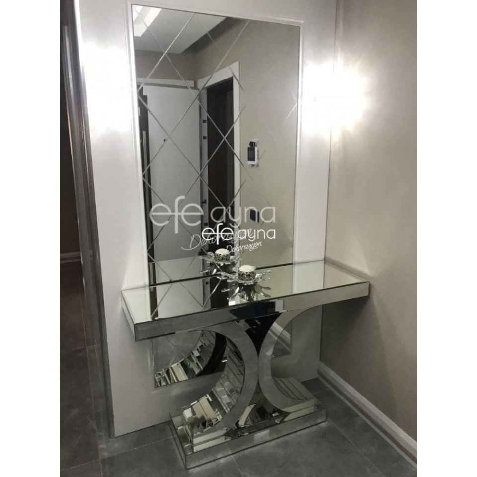C AYAKLI GÜMÜŞ AYNA DRESUAR