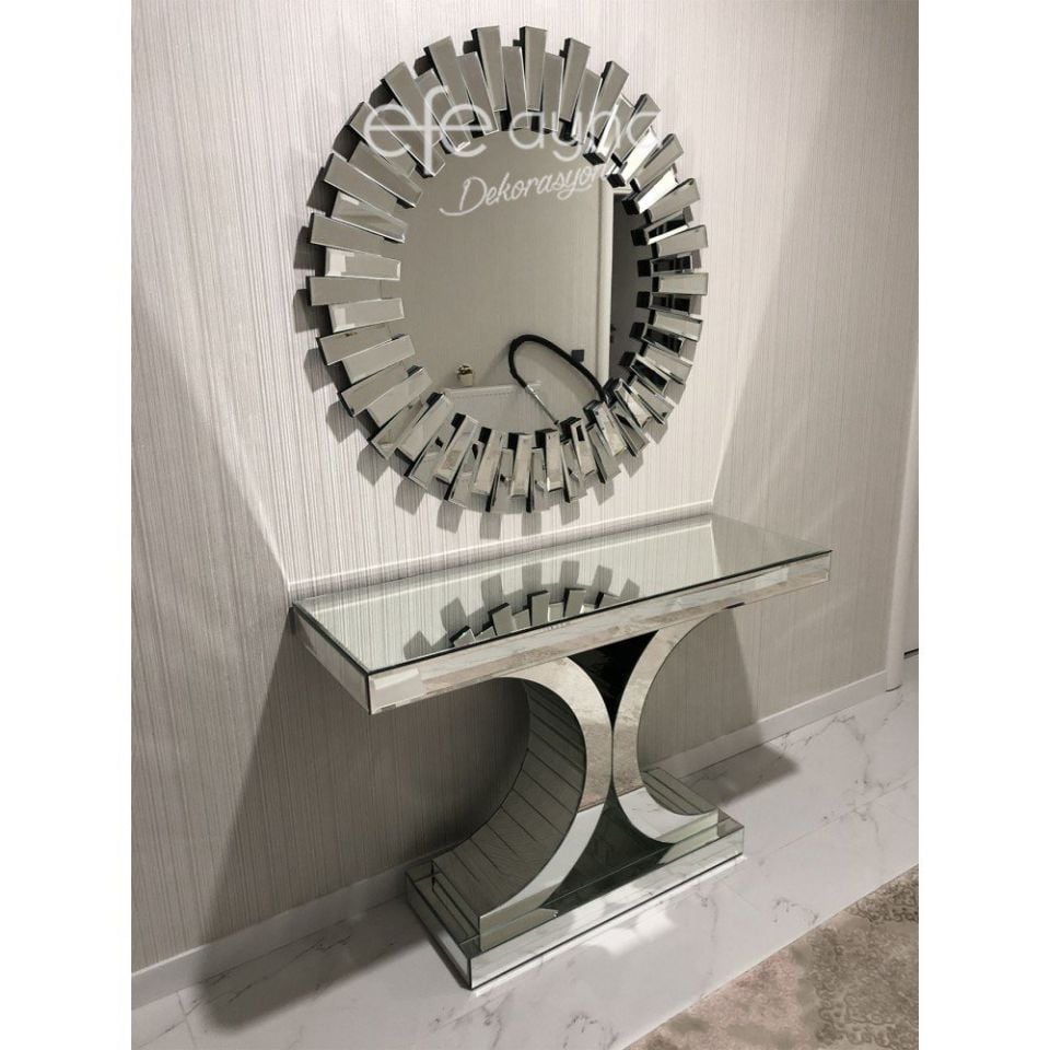 C AYAKLI GÜMÜŞ AYNA DRESUAR