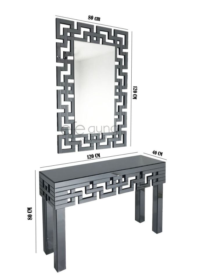 LABİRENT FÜME DRESUAR & AYNA TAKIMI