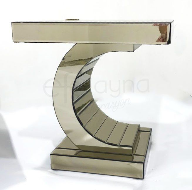 C AYAKLI BRONZ AYNA YAN SEHPA