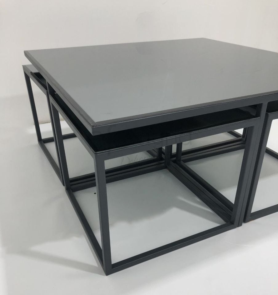 5'Lİ FÜME AYNA SEHPA TAKIMI 2