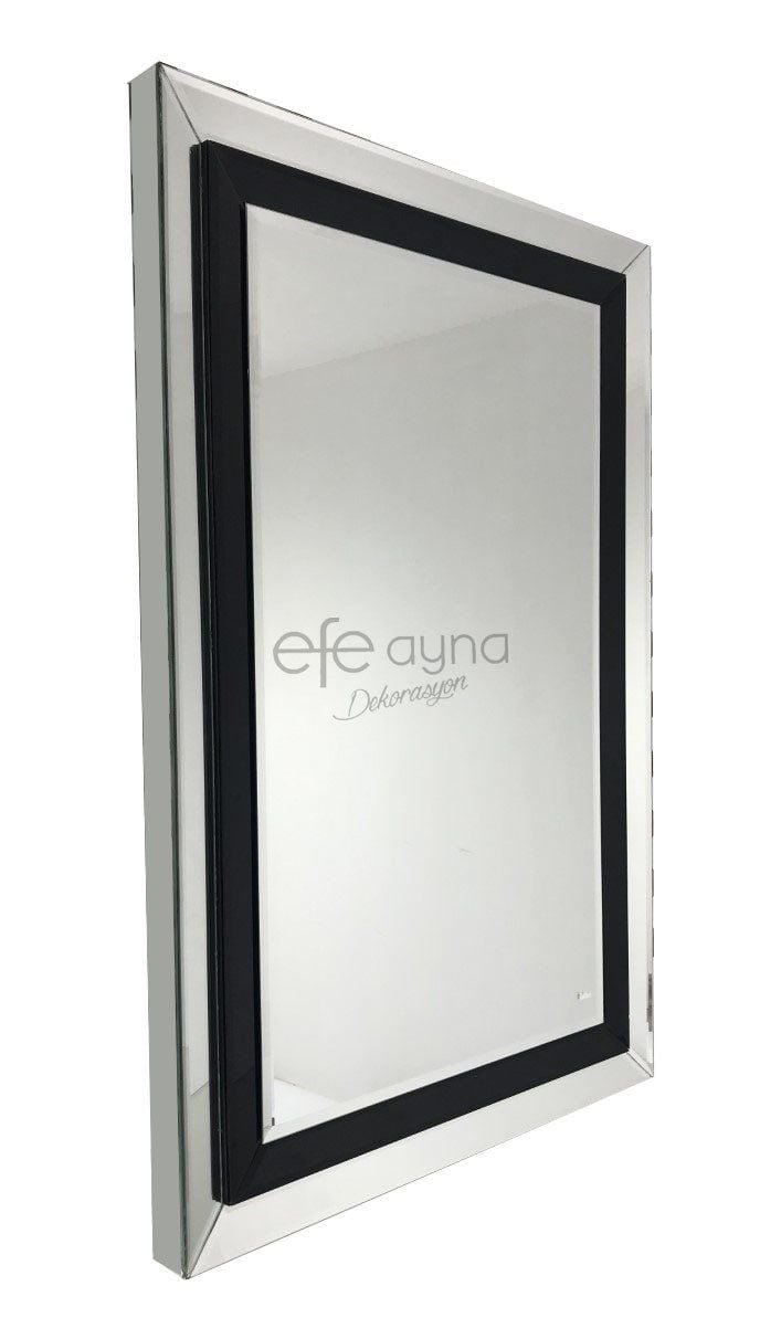 SİYAH İNCİ MODEL SİYAH&GÜMÜŞ  AYNA 80X120cm