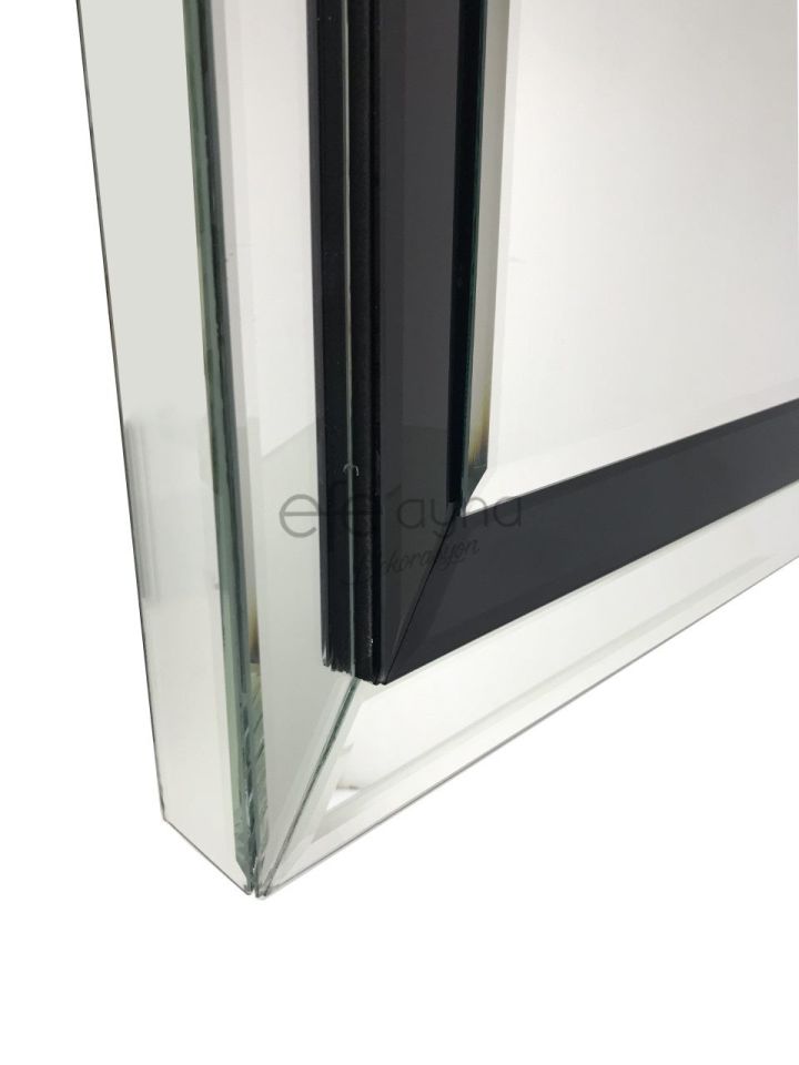 SİYAH İNCİ MODEL SİYAH&GÜMÜŞ  AYNA 80X120cm