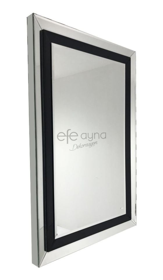 SİYAH İNCİ MODEL SİYAH&GÜMÜŞ  AYNA 80X120cm