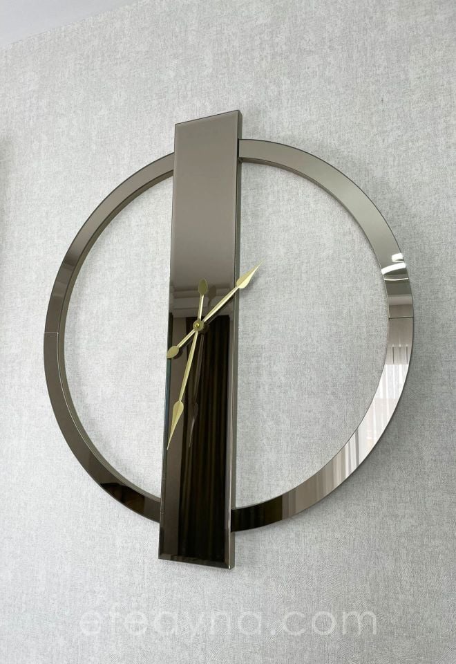 YÜZÜK-BRONZ AYNA DUVAR SAATİ 70x80CM