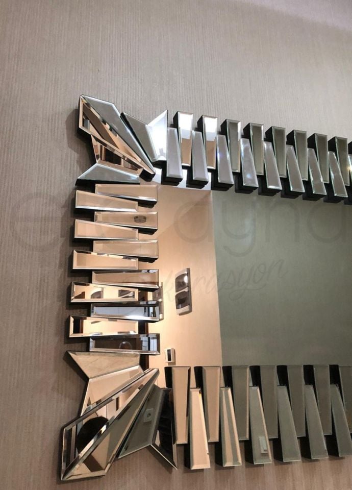 PİYANO MODEL GÜMÜŞ AYNA 80X120cm