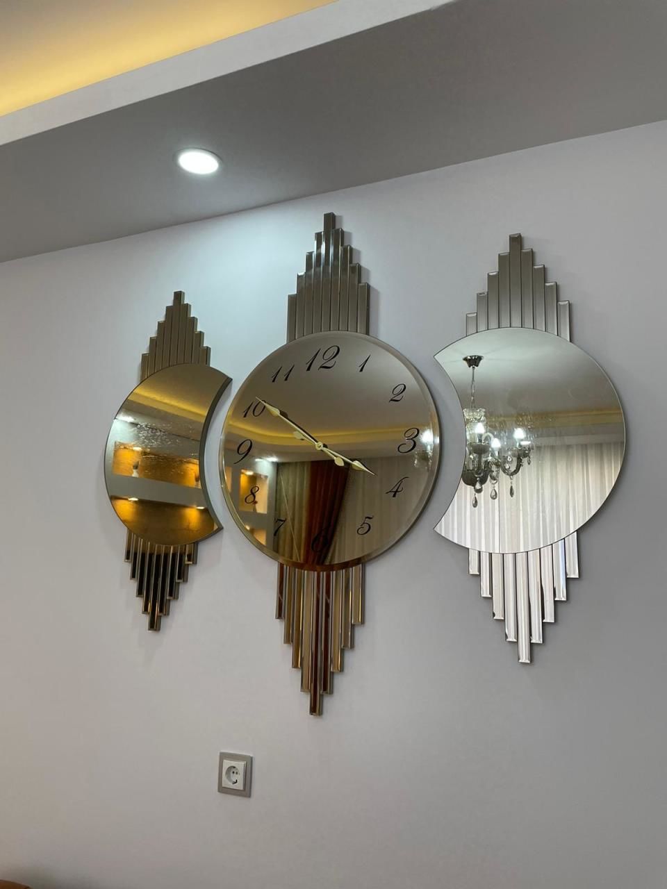 GALAKSİ- 3'LÜ BRONZ DUVAR SAATİ SETİ