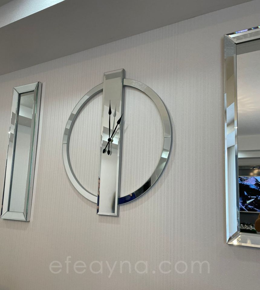 YÜZÜK-3'LÜ GÜMÜŞ DUVAR SAATİ & YAN AYNA SETİ