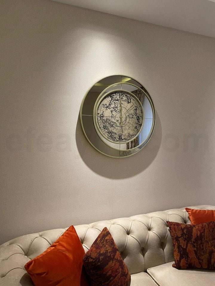 ATLAS-BRONZ AYNA DUVAR SAATİ 80CM