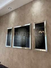 ATOM 3'LÜ GÜMÜŞ AYNA TABLO SETİ