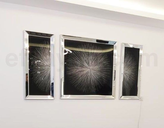 ATOM 3'LÜ GÜMÜŞ AYNA TABLO SETİ