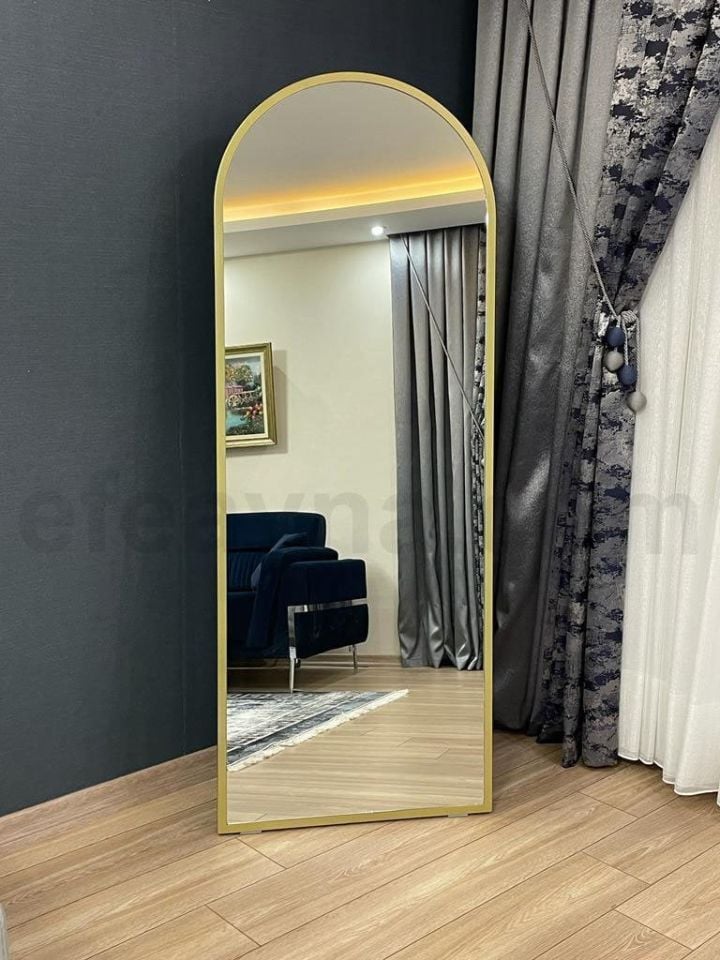 AYAKLI BOY AYNASI-GOLD ÇERÇEVELİ-180x70cm