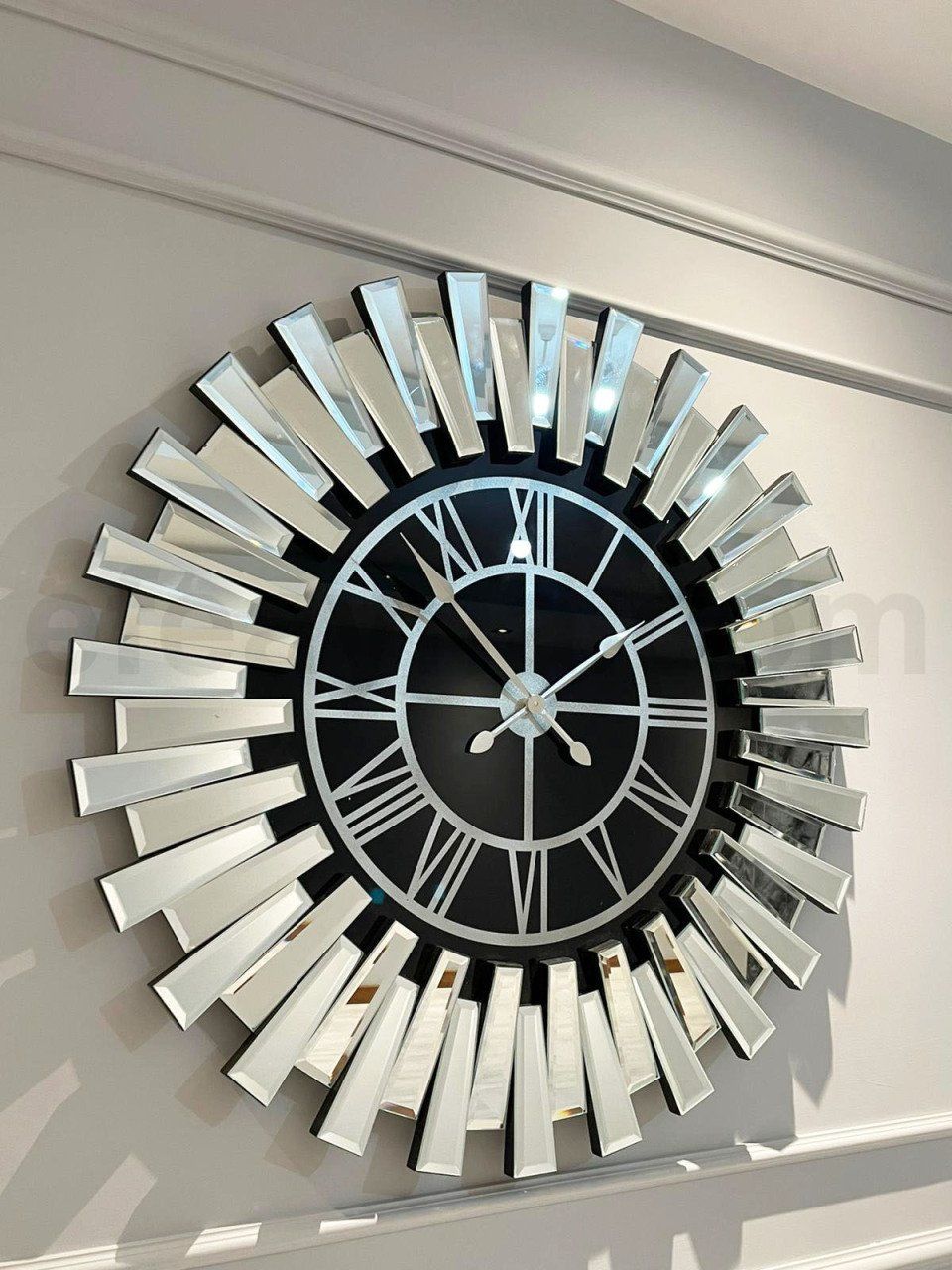 PİYANO X-GÜMÜŞ AYNA DUVAR SAATİ