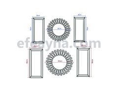 PİYANO X- 3'LÜ GÜMÜŞ AYNA DUVAR SAATİ & TABLO