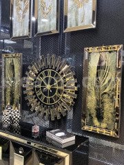 PİYANO X- 3'LÜ BRONZ AYNA DUVAR SAATİ & TABLO