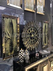 PİYANO X- 3'LÜ BRONZ AYNA DUVAR SAATİ & TABLO