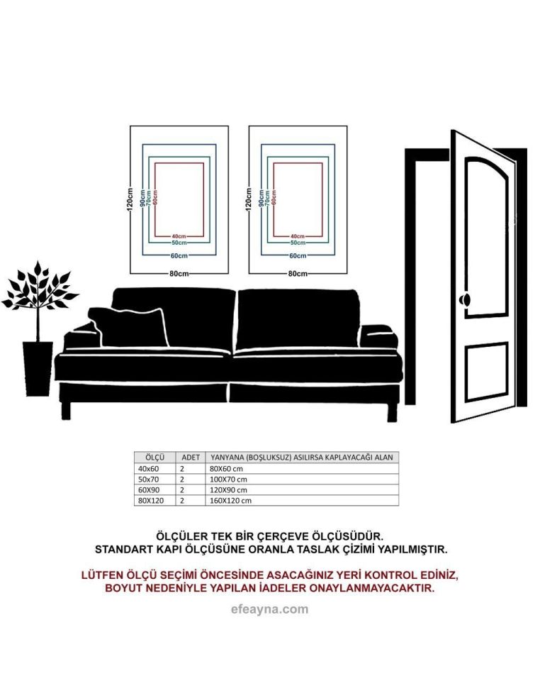 TÜY- 2'Lİ GÜMÜŞ AYNA TABLO SETİ
