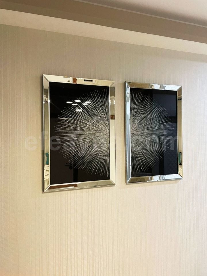 ATOM- 2'Lİ GÜMÜŞ AYNA TABLO SETİ