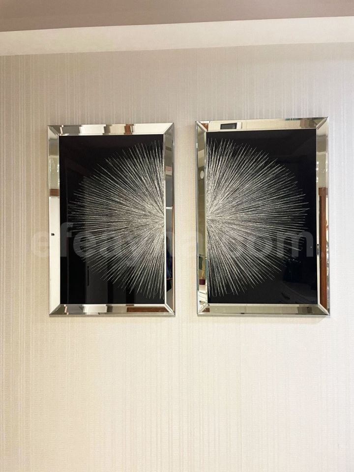 ATOM- 2'Lİ GÜMÜŞ AYNA TABLO SETİ