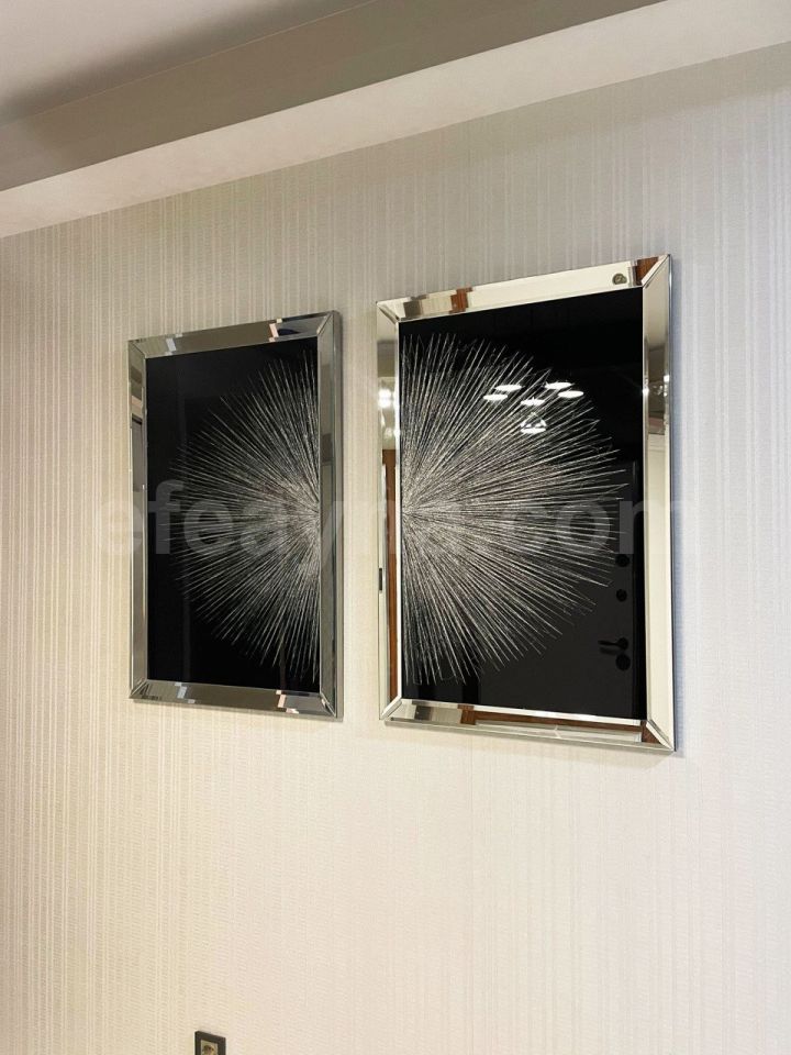 ATOM- 2'Lİ GÜMÜŞ AYNA TABLO SETİ 40X60