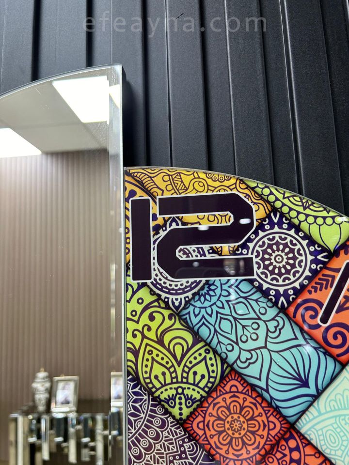 DOLUNAY 1 -GÜMÜŞ AYNA DUVAR SAATİ 60x70cm