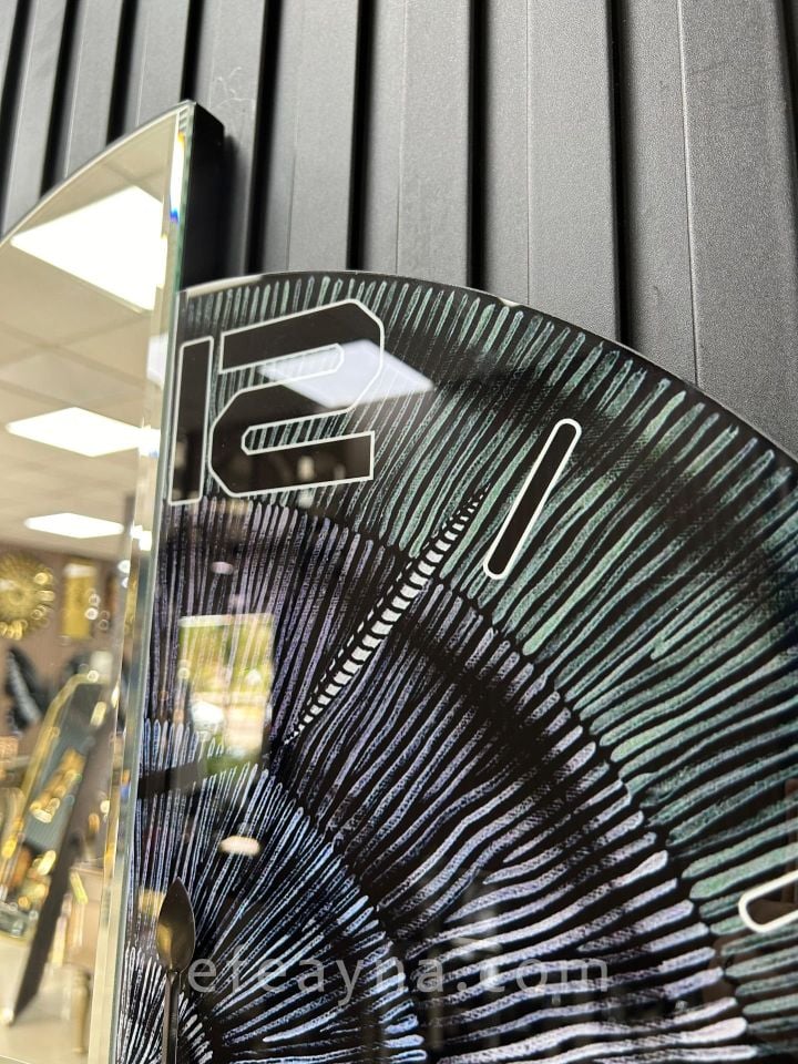 DOLUNAY 2-  GÜMÜŞ AYNA DUVAR SAATİ 60x70cm