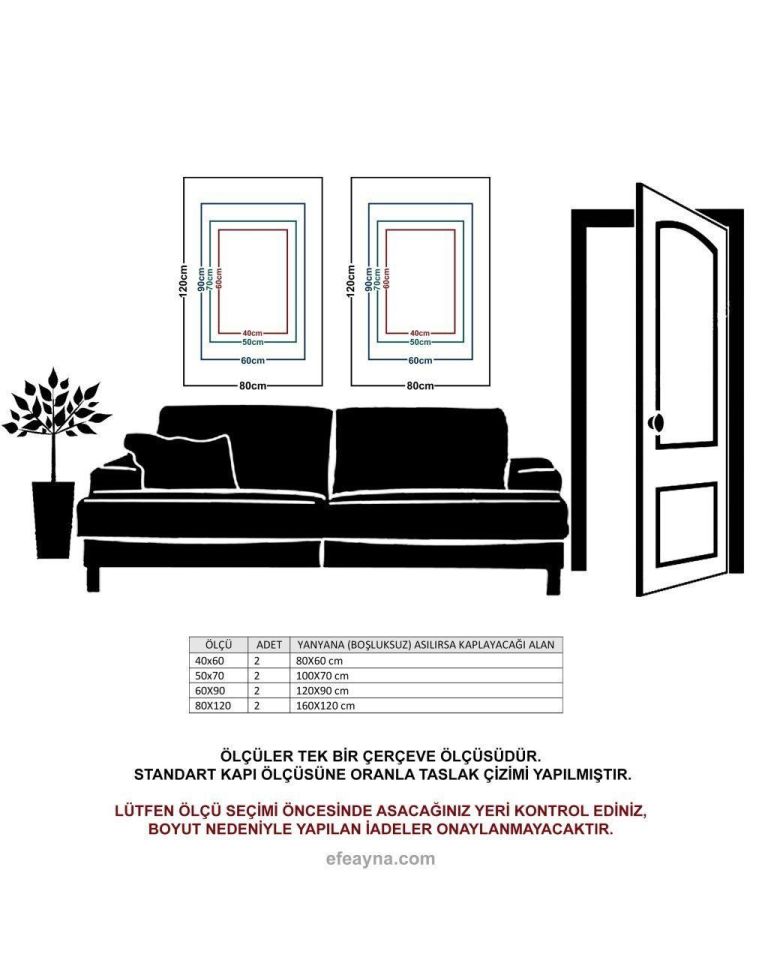 MAVİ KELEBEK- 2'Lİ GÜMÜŞ AYNA TABLO SETİ 60X90