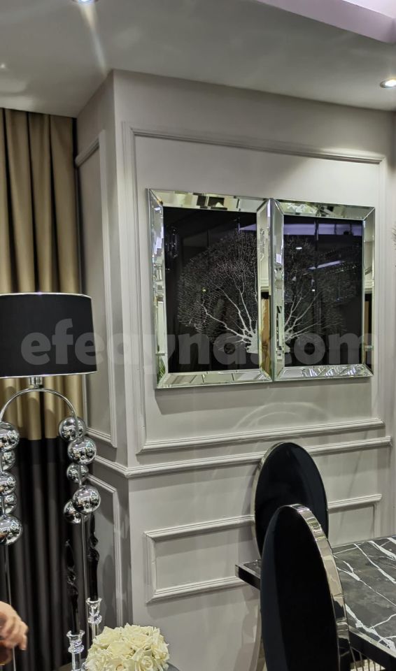 MERCAN 2'Lİ GÜMÜŞ AYNA TABLO SETİ