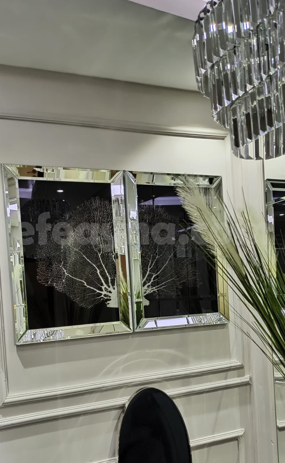 MERCAN 2'Lİ GÜMÜŞ AYNA TABLO SETİ